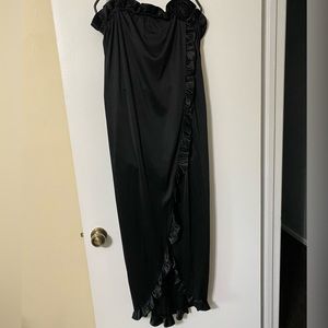 Black Satin Dress. Union Made. Vintage. One Size Fits All.